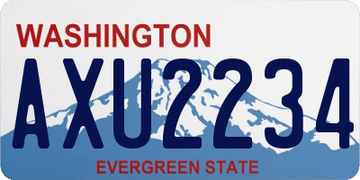 WA license plate AXU2234