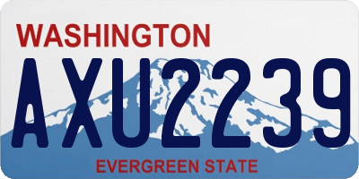 WA license plate AXU2239