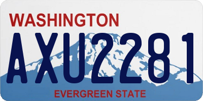 WA license plate AXU2281