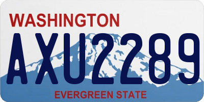 WA license plate AXU2289