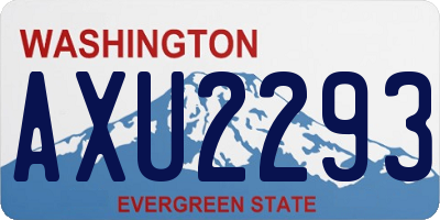 WA license plate AXU2293