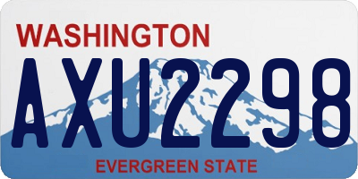 WA license plate AXU2298