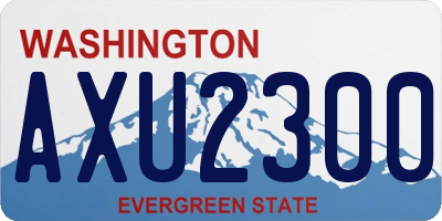WA license plate AXU2300