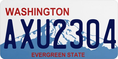WA license plate AXU2304