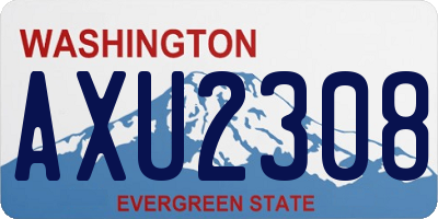 WA license plate AXU2308