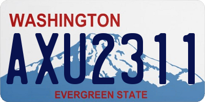 WA license plate AXU2311