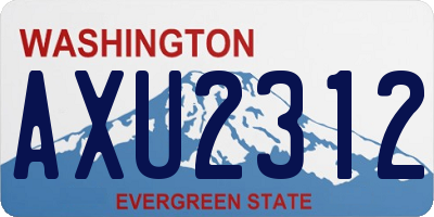 WA license plate AXU2312