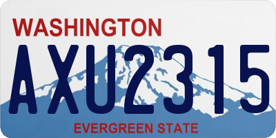 WA license plate AXU2315