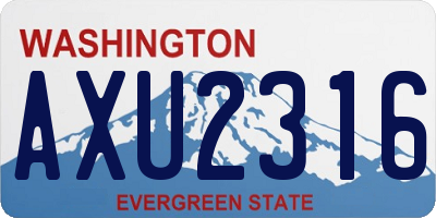 WA license plate AXU2316