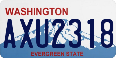 WA license plate AXU2318