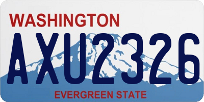 WA license plate AXU2326