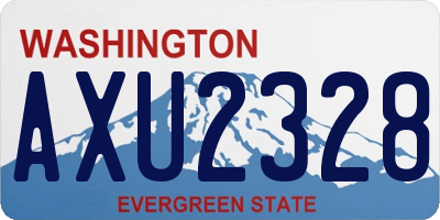 WA license plate AXU2328