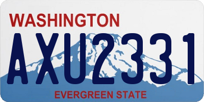 WA license plate AXU2331