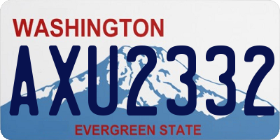WA license plate AXU2332