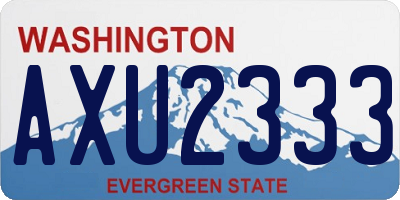 WA license plate AXU2333