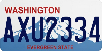 WA license plate AXU2334