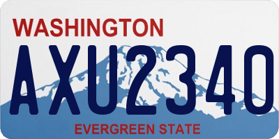 WA license plate AXU2340