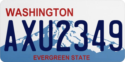 WA license plate AXU2349