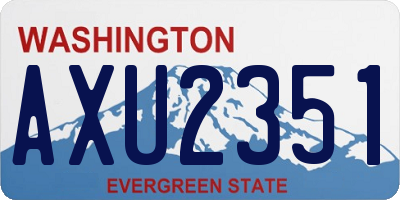WA license plate AXU2351