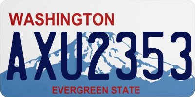 WA license plate AXU2353