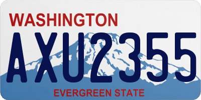 WA license plate AXU2355
