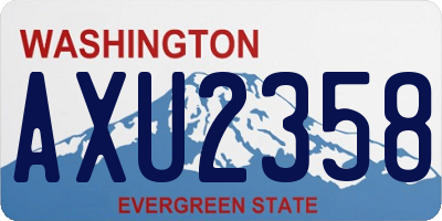 WA license plate AXU2358