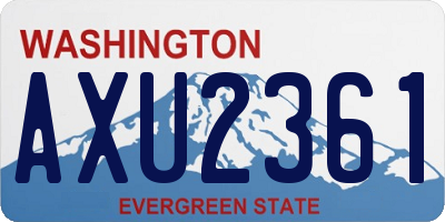 WA license plate AXU2361
