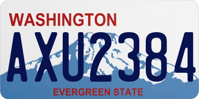 WA license plate AXU2384