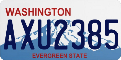 WA license plate AXU2385