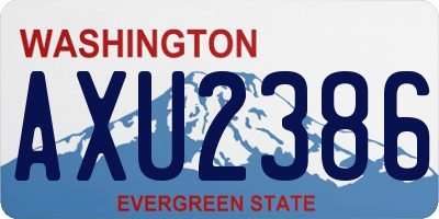 WA license plate AXU2386