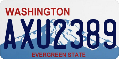 WA license plate AXU2389