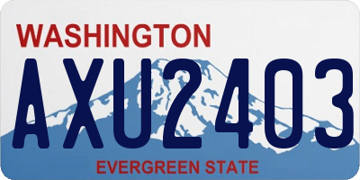 WA license plate AXU2403