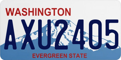 WA license plate AXU2405