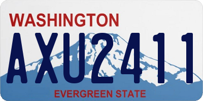 WA license plate AXU2411