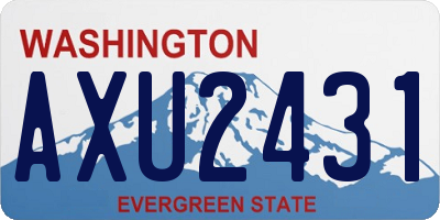 WA license plate AXU2431
