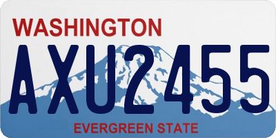 WA license plate AXU2455