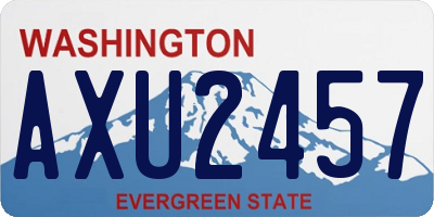 WA license plate AXU2457