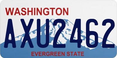 WA license plate AXU2462
