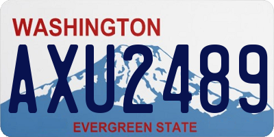 WA license plate AXU2489