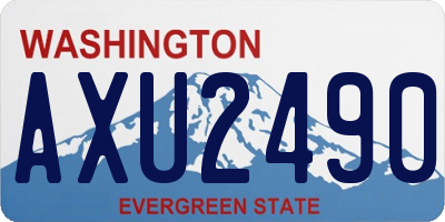 WA license plate AXU2490