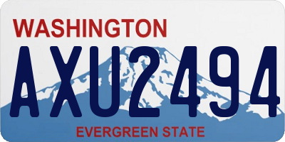 WA license plate AXU2494
