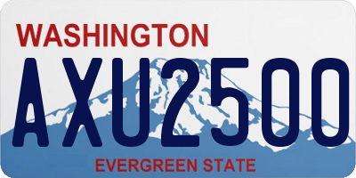 WA license plate AXU2500
