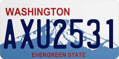 WA license plate AXU2531
