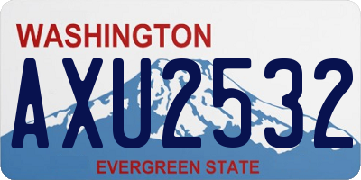 WA license plate AXU2532