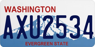 WA license plate AXU2534