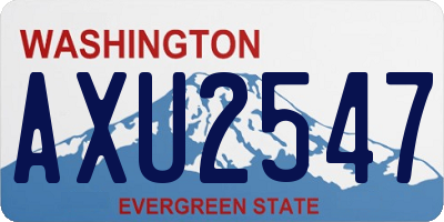 WA license plate AXU2547