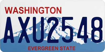 WA license plate AXU2548