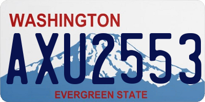 WA license plate AXU2553