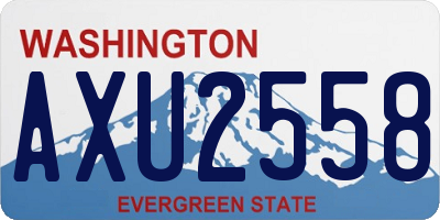 WA license plate AXU2558