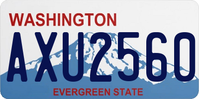 WA license plate AXU2560